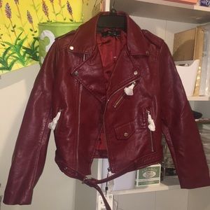 Zara PU Jacket Red color/ S, brand new with tag